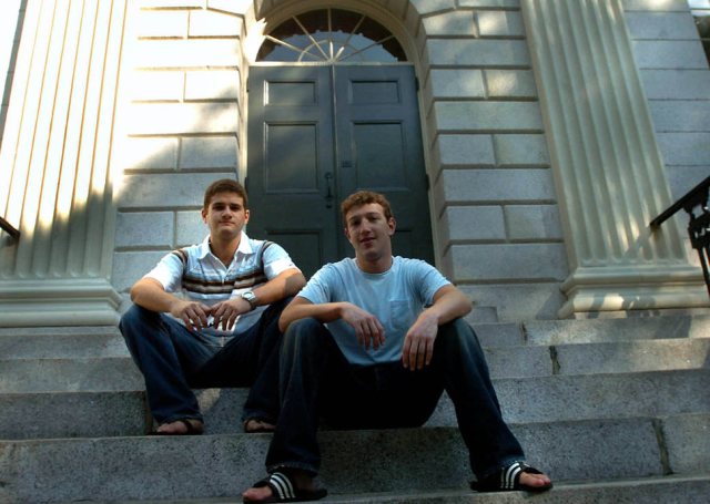Mark Zuckerberg and Dustin Moscovitz in 2004, after they had just lauched FaceBook.